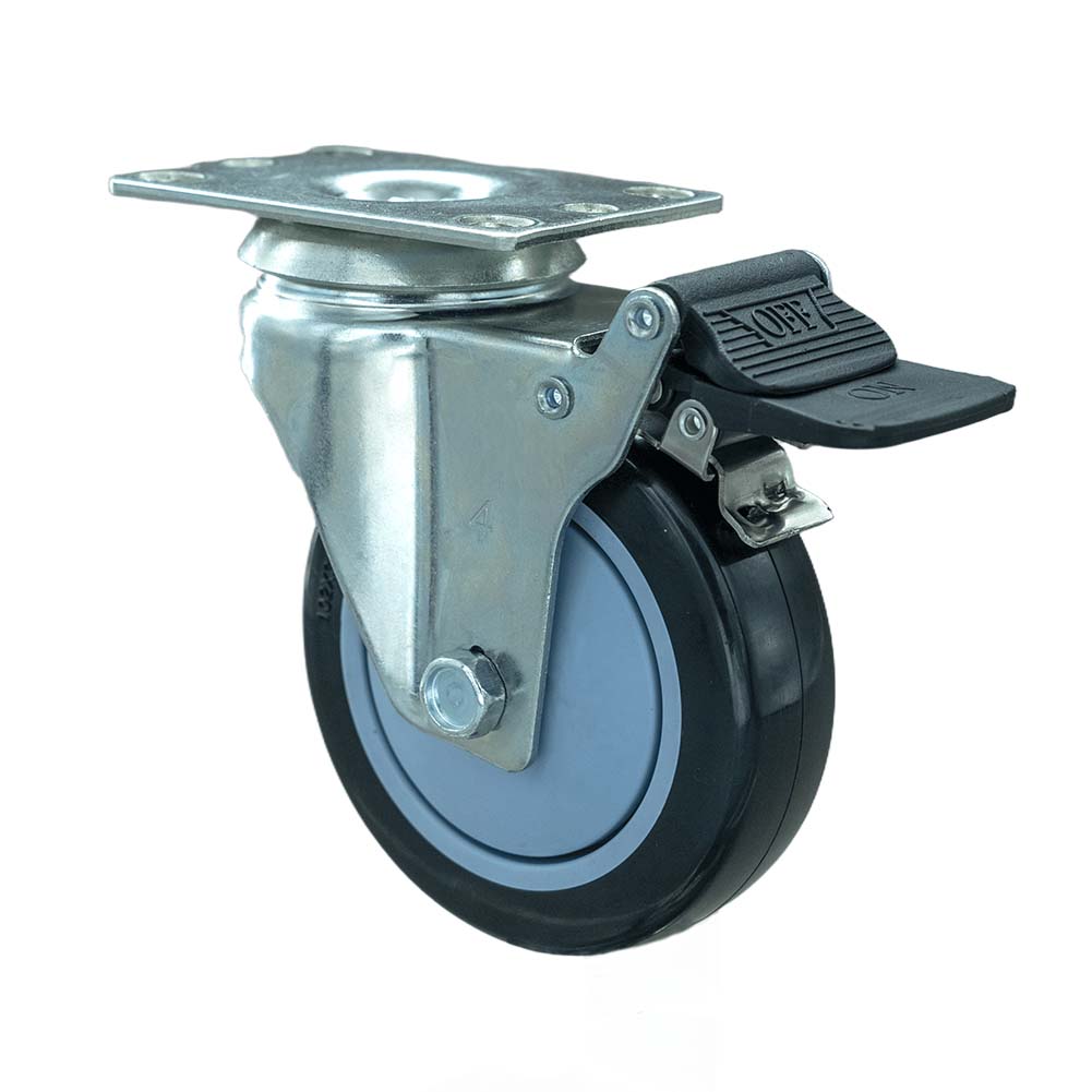 Light Duty Plastic Core Polyurethane Tread Dual Brake Caster(DS-20 Series)