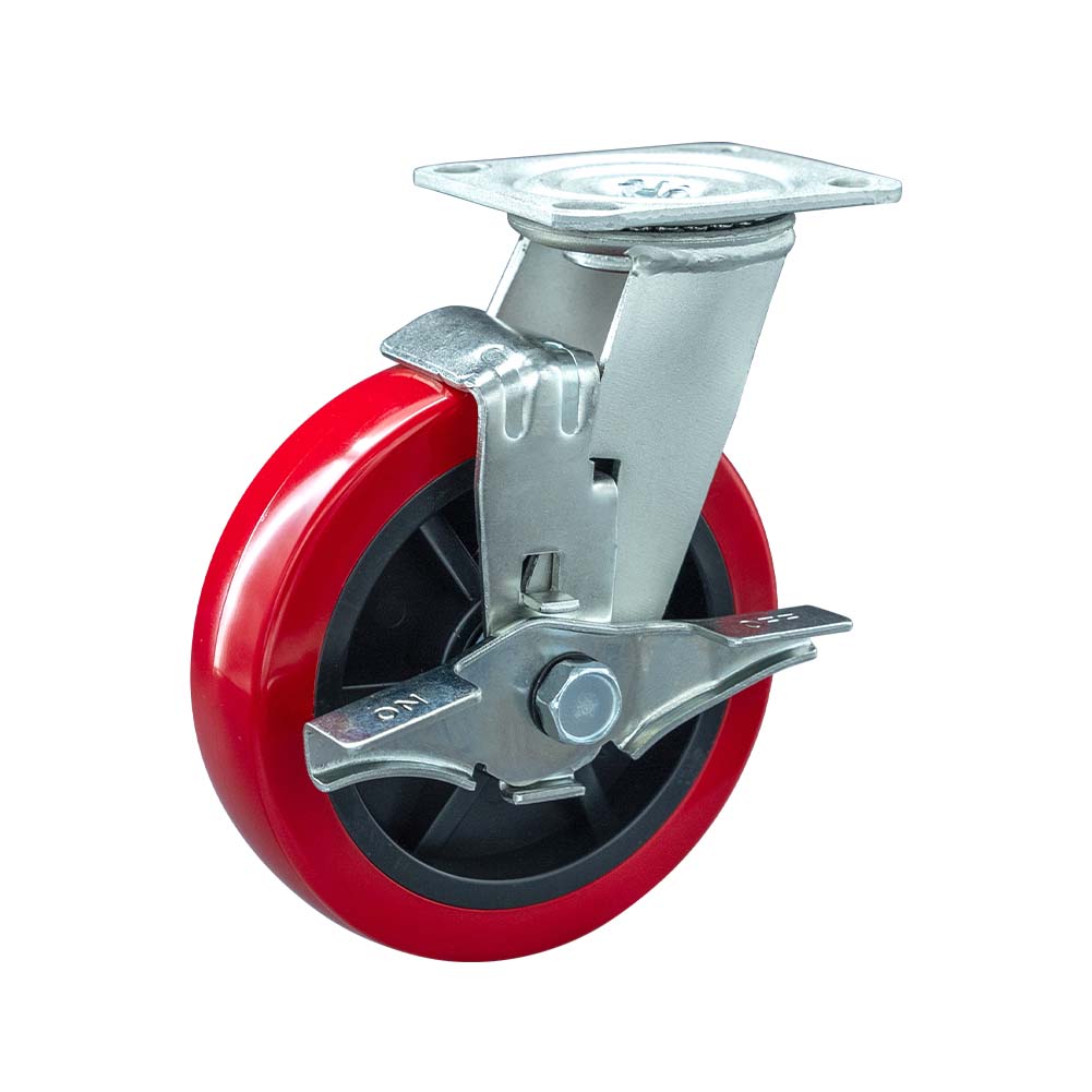 Medium Heavy-duty Plastic Core Polyurethane Tread Swivel Brake Caster (DS34 Series)