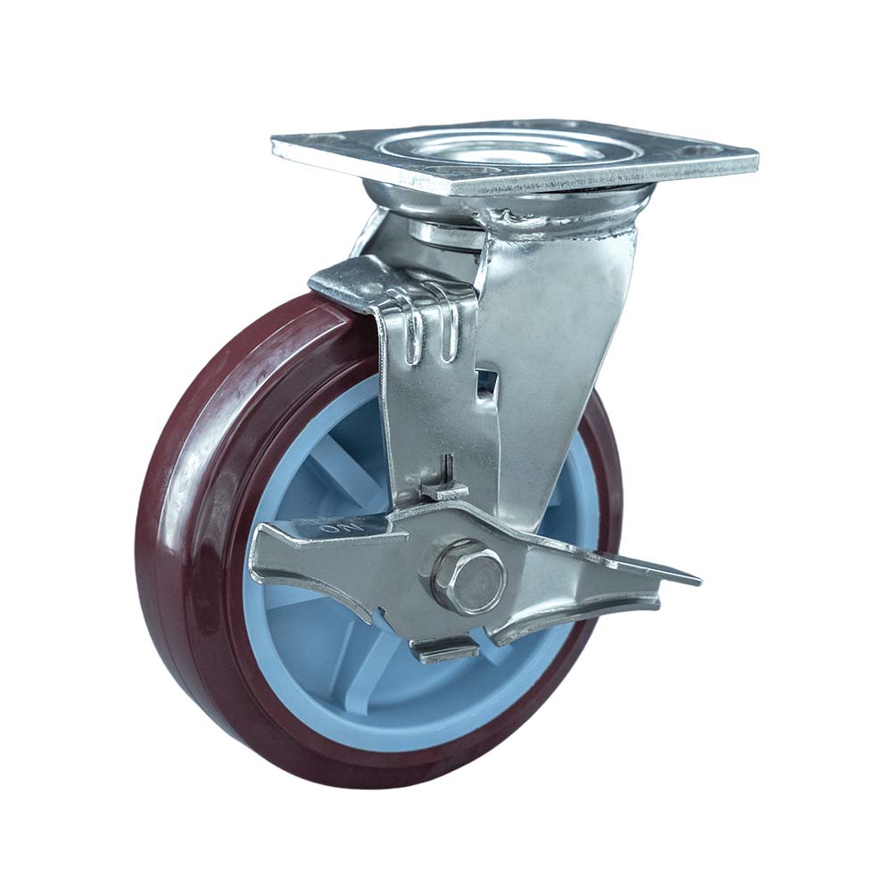  304 Stainless Steel  Heavy Duty TPU Side Brake Caster (DS-40 Series)
