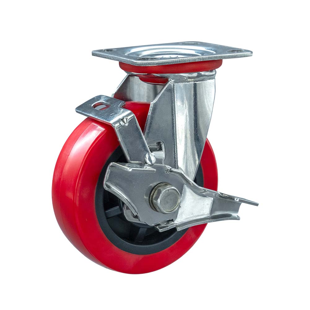 304 Stainless Steel Medium Duty TPU Side Brake Caster (DS-34 Series)
