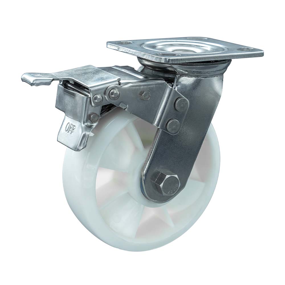  304 Stainless Steel  Heavy Duty Nylon Dual Brake Caster (DS-40 Series)