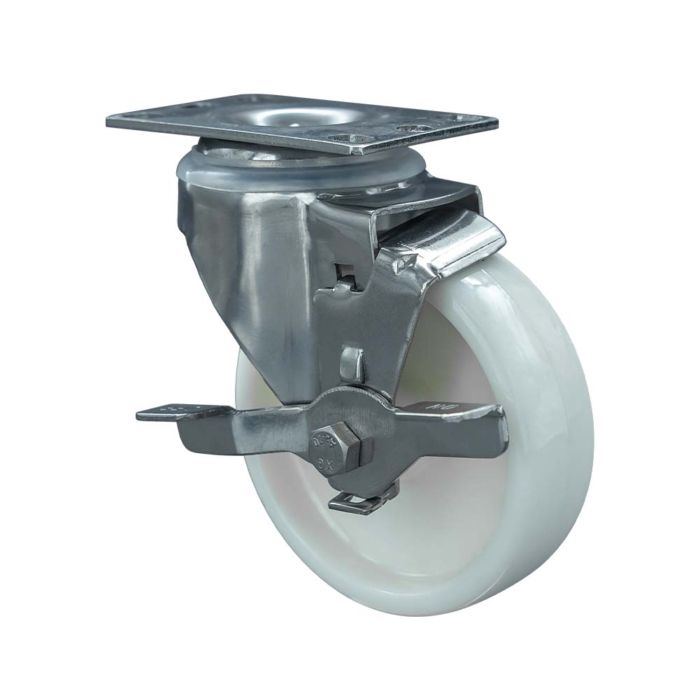  304 Stainless Steel  Light Duty Nylon  Side Brake Caster (DS-20 Series)